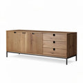 Wooden sideboard with storage compartments and metal legs 150 x 45 x 75cm