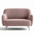 Modern pink upholstered loveseat with metal legs 120 x 70 x 75cm