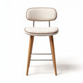 Bar stool with wooden legs and fabric seat in beige 45 x 40 x 100cm
